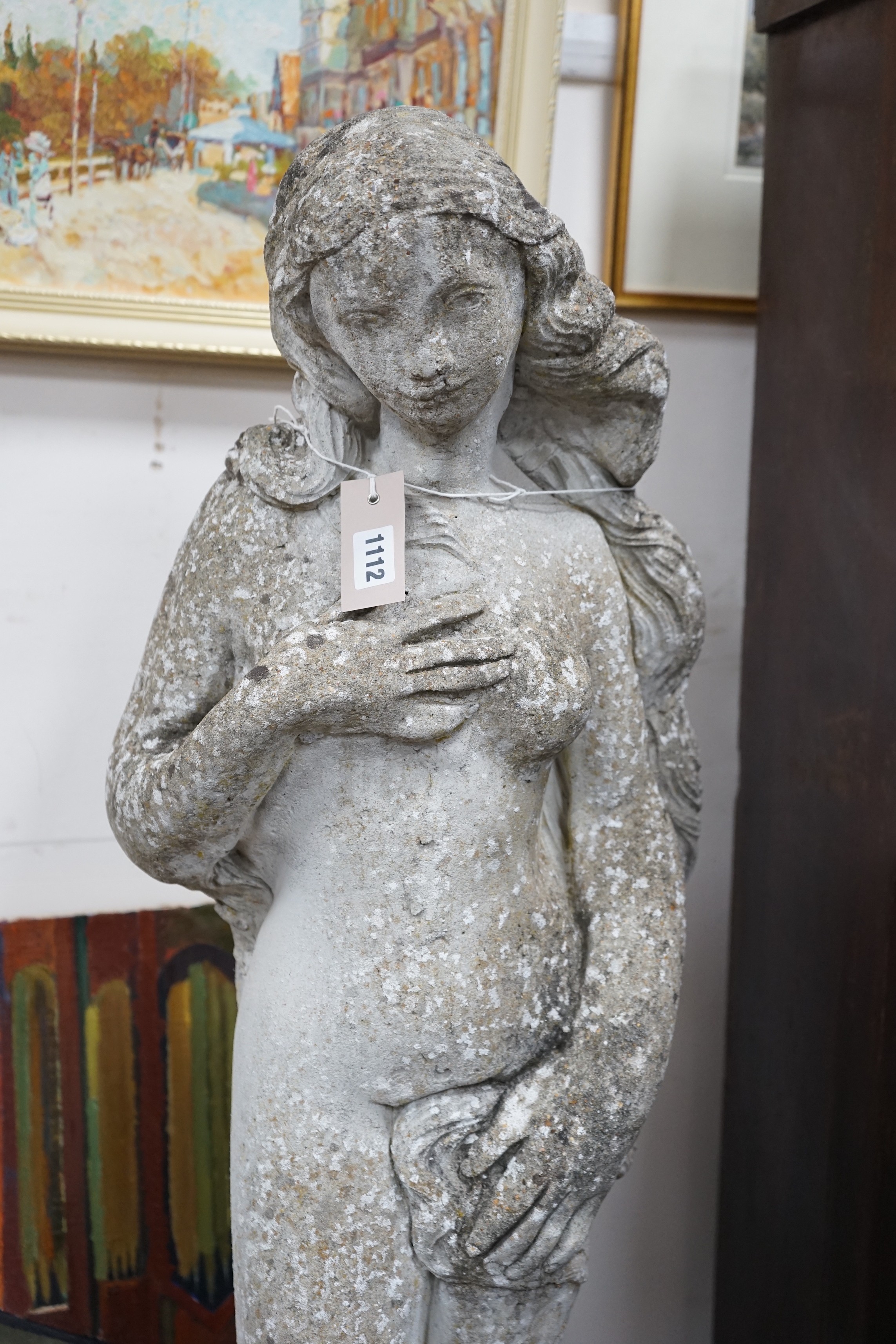 A reconstituted stone garden ornament of Venus, height 120cm